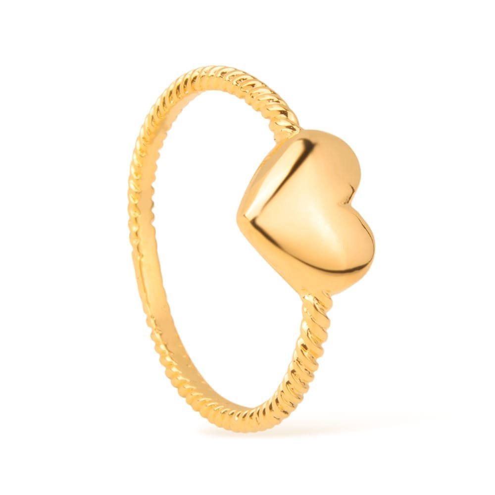 Anel de Falange Coração Banhado a Ouro 24K