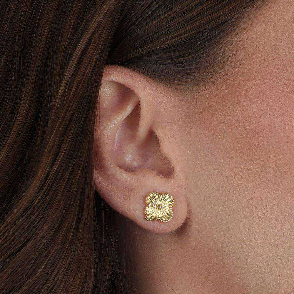 Brinco Dourado de Flor - Galeria